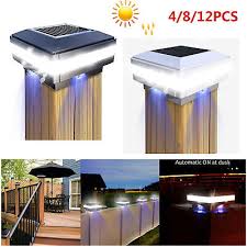 4 8 12pack Led Solar Post Lights