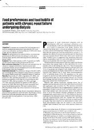Pdf Food Preferences And Food Habits Of Patients With