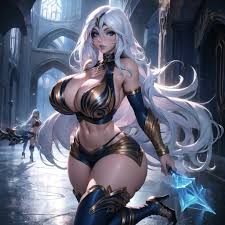 Ashe huge tits and thick thighs - Rule 34 AI Art