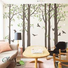 Large Forest Tree With Birds Vinyl Wall