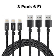 3 Pack 6 Ft Lightning Cable Heavy Duty Iphone Charging Cord 7 6 5 Usb Charger Fulity With Images Charging Cord Lightning Cable Usb Chargers
