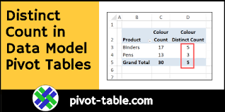 show distinct count in data model pivot