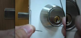 a deadbolt door lock with bobby pins