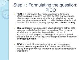 PICO Search Strategies   OJNI Vanderbilt University Medical Center The PICO paper is a collaborative effort between students to create a  research based paper integrating concepts about evidence based practice and     answering    