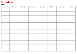 Weekly Schedule Template Word Print Outs Kids Schedule