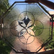 Octagon Beveled Clear Stained Glass
