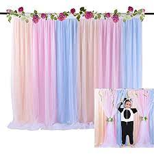 10ft *20ft luxury wedding curtain backdrop with ruffled. Amazon Com Rainbow Tulle Backdrop Curtains For Party Mermaid Backdrop Sheer For Baby Shower Birthday 5 Ft X 5 Ft Kitchen Dining