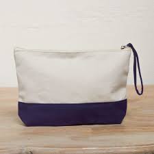 cabana canvas cosmetic bag in navy
