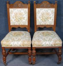 pair of edwardian solid carved oak high