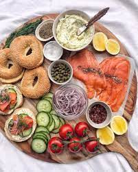 smoked salmon bagel brunch board