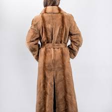 Beige Real Sheared Mink Fur Coat