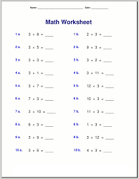 3 times table worksheets activity shelter