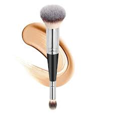 makeup brushes dual ended foundation brush concealer brush perfect for any look premium luxe hair rounded taperd flawless brush ideal for liquid crea