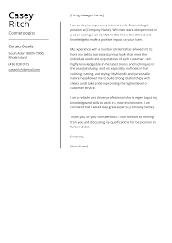 cosmetologist cover letter exle