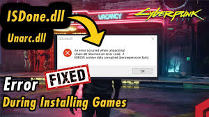 fix isdone dll unarc dll error during