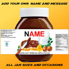 You merely plug your name into the box provided at yournutella.com, create the label, and send it to yourself via email. Custom Nutella Labels Personalise With Name And Message Etsy