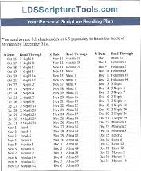 Book Of Mormon Reading Chart For Completing All Four Lds