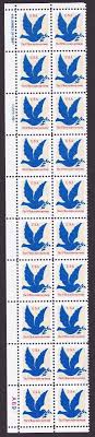 blue peace dove plate block