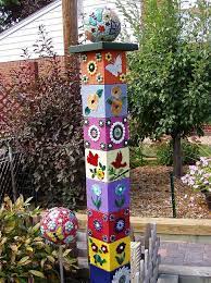 Cinder Block Garden Garden Totem Art Pole