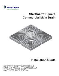 Starguard Square Commercial Main Drain Pentair Pool Pages