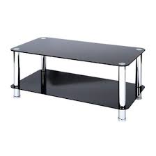 Crystal Black Glass Coffee Table With