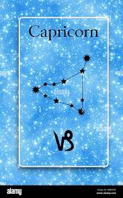Carte avec constellation astrologique et symbole zodiaque du Capricorne  Photo Stock - Alamy