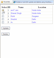 edit update delete multiple records