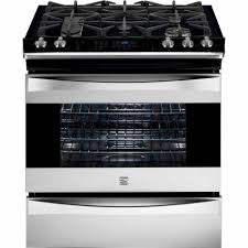 The racks also slide in and out really easily. Kenmore Elite 42603 4 6 Cu Ft Slide In Dual Fuel Range Stainless Steel American Freight Sears Outlet