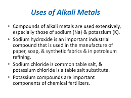 ppt uses of alkali metals powerpoint