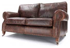 hepburn vine leather 3 seater sofa