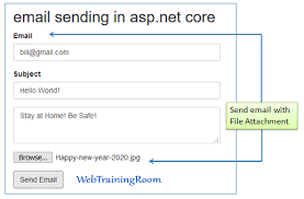 email sending in asp net core send