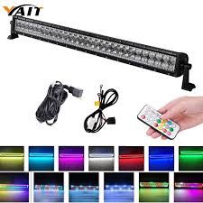 Yait 32 Inch 180w Color Changing Straight Led Light Bar Led Chasing Halo Ring 10 Solid Colors And Over 100 Modes Off Road Lights Light Bar Work Light Aliexpress