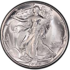 1945 Walking Liberty Half Dollar Values And Prices Past