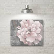 Pink And Gray Magnolia Canvas Wall Art