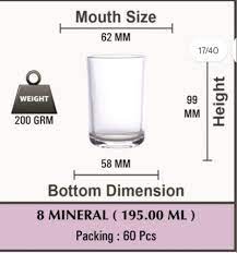 Water Glass Size Medium Capacity 200 Ml
