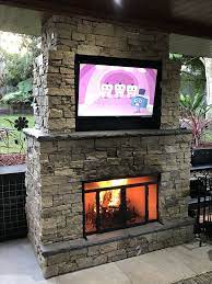 Outside Fireplace With Tv Diy Outdoor