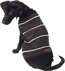 Eddie Bauer Marled Striped Dog Sweater X Small Gray Brick