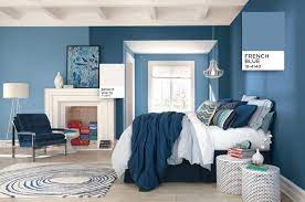 The furniture is a little more feminine with curved or turned legs. Bedroom Walls Painted With Pantone French Blue 18 4140 With Bright White 11 0601 On Trim And Ceiling It Blue Bedroom Walls Hgtv Home By Sherwin Williams Home