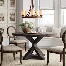We offer the finest quality solid wood round tables and table tops crafted in premium kiln dried hardwoods to your specified diameter and thickness. Farmhouse Rustic Round Dining Tables Birch Lane