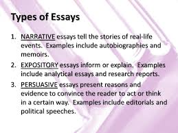 Types of Essays Narrative  a nonfiction story AcademicHelp net