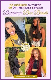 Our ultimate box braids guide with box braids tutorials and images, how to maintain box braids, box braiding tips and hacks once you have parted your hair, get a small pinch of hair and braid it from root to tip. 40 Bohemian Box Braids Protective Hairstyles Ideas Coils And Glory