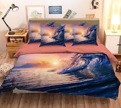 3d Sea Wave Surfing Quilt Cover Set