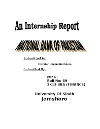 Use checkdeposit.io to create and print a us bank deposit slip: Doc Internship Report Nbp Irfan Ali Academia Edu