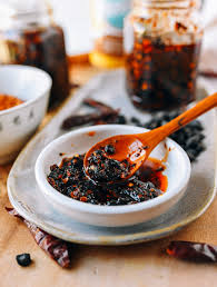 homemade chili oil with black beans