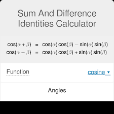 Sum And Difference Identities Calculator