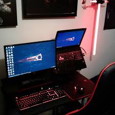 Collection by skyler aj • last updated 6 weeks ago. Small Desk Gaming Setup I Finally Actually Feel Like I Have Truly Ascended Maybe Also Red Led S Give Me 80 More Fps In Games Pcmasterrace