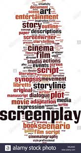 Screenplay Word Cloud Concept Collage Made Of Words About