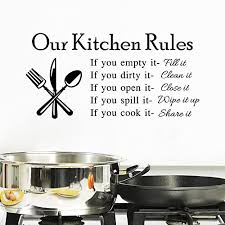 kitchen rules decorative wall stickers