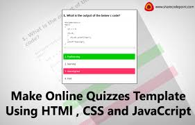 Make Online Quizzes Template For Website Using Html Css