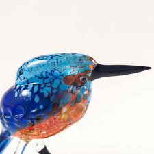 Blown Glass Kingfisher Figurine